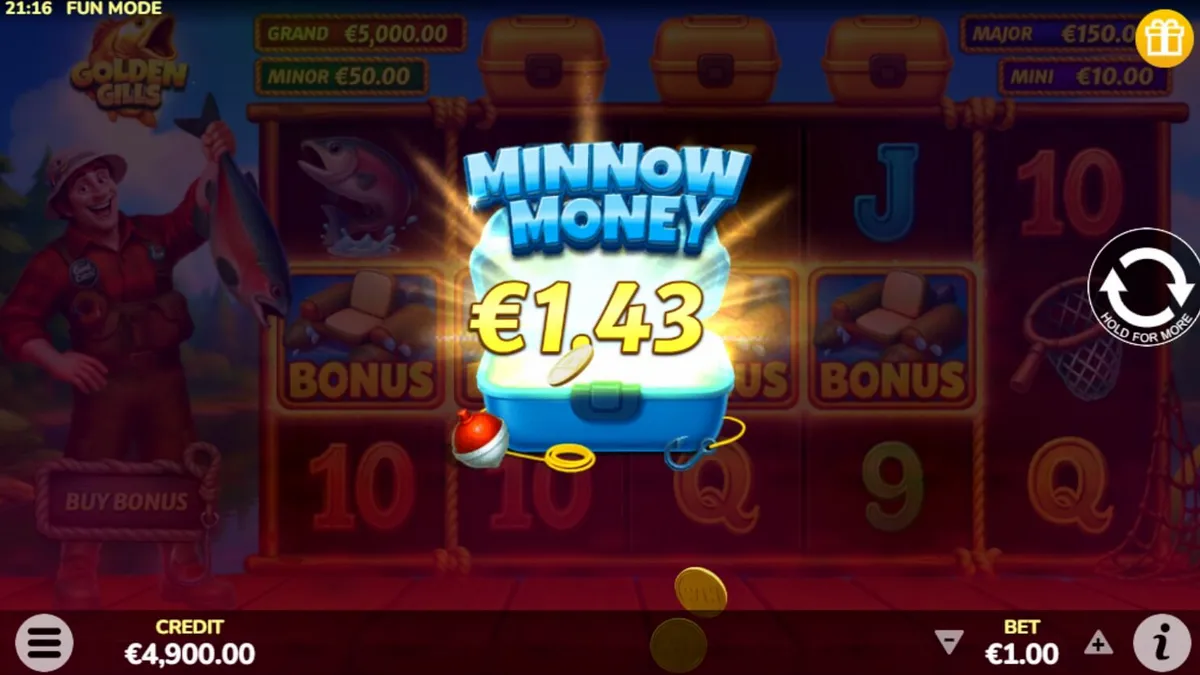 Tampilan visual slot Golden Gills dengan tema memancing yang tenang
